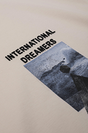 OVERSIZED FIT DREAMER ERKEK TSHIRT EKRU 