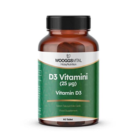 WOOGGS VİTAL D3 VİTAMİNİ 25 mcg 60 TABLET