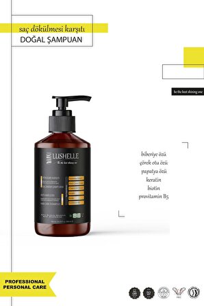Lushelle Dökülme Karşıtı Doğal Şampuan 300 mL - Saçlarınızı Doğal Yollarla Güçlendirin