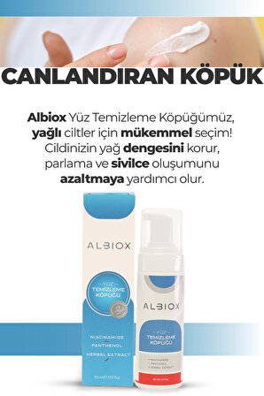 Albiox Yüz Temizleme Köpüğü (Niacinamide + Panthenol + Herbal Extract) 150 Ml