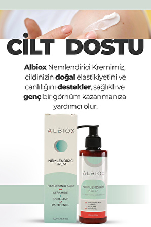 Albiox Nemlendirici Krem (Hyaluronic Acid + Ceramide + Squalane + Panthenol) 200Ml