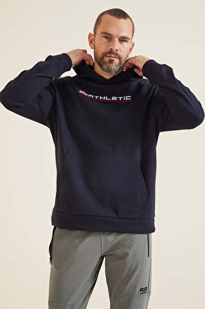 Pierce Lacivert Kapüşonlu Erkek Sweatshirt - 88132 | XXL