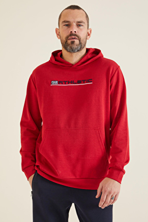 Pierce Kırmızı Kapüşonlu Erkek Sweatshirt - 88132 | M