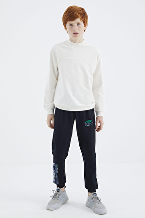 Ekru Basic Erkek Çocuk Sweatshirt - 11173 | 11-12