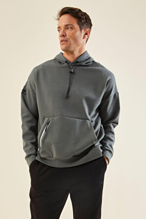 Haki Gizli Cep Detaylı Erkek Sweatshirt - 88289 | XL