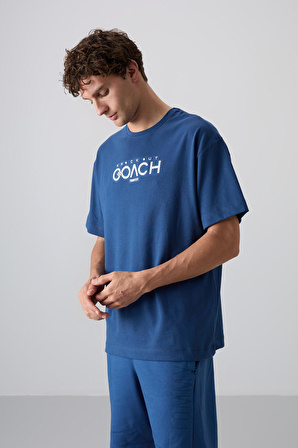 Parlament Pamuklu Kalın Yumuşak Dokulu Oversize Fit Baskılı Erkek T-Shirt - 88329