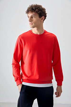 Fiesta Pamuk Dokulu Standart Fit Basic Erkek Sweatshirt - 88363 | XXL
