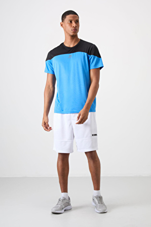 Saks Polyester Nefes Alan Dokulu İnce Esnek Standart Fit Erkek Performans T-Shirt - 88386