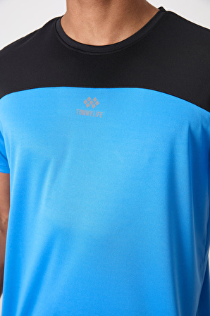 Saks Polyester Nefes Alan Dokulu İnce Esnek Standart Fit Erkek Performans T-Shirt - 88386