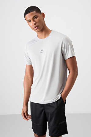 Taş Polyester Nefes Alan Dokulu İnce Esnek Standart Fit Erkek Performans T-Shirt - 88387