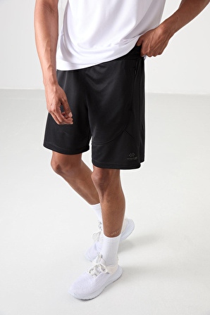 Siyah Polyester Kalın Yumuşak Comfort Fit Erkek Şort - 81271