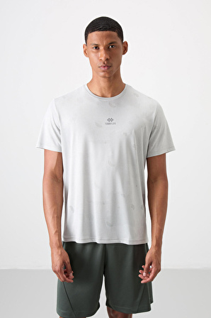Taş Polyester Nefes Alan Jakarlı İnce Esnek Standart Fit Erkek Performans T-Shirt - 88397