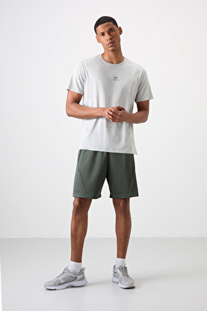 Taş Polyester Nefes Alan Jakarlı İnce Esnek Standart Fit Erkek Performans T-Shirt - 88397