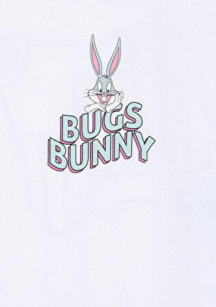 Bugs Bunny Baskılı Beyaz Tişört 7610160-620