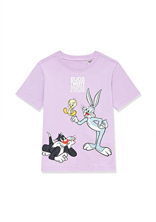Bugs Bunny Baskılı Mor Tişört 7610161-70516