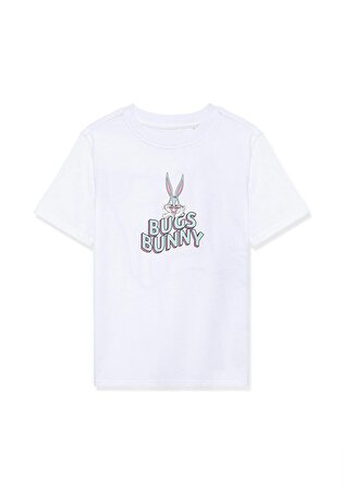 Bugs Bunny Baskılı Beyaz Tişört 7610160-620