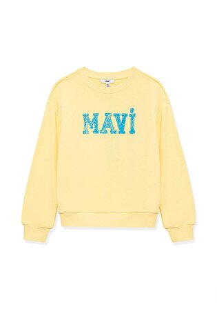 Mavi Logo Baskılı Sarı Sweatshirt 7S10037-71315