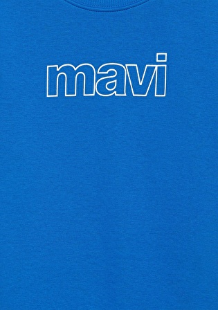 Mavi Logo Baskılı Mavi Sweatshirt 6S10042-70913