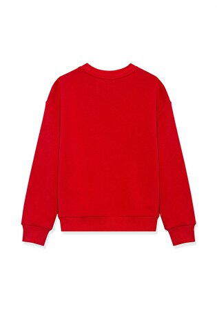 Bisiklet Yaka Kırmızı Basic Sweatshirt 7S10040-82054