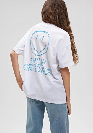 Smiley Originals Baskılı Beyaz Tişört 1612431-620