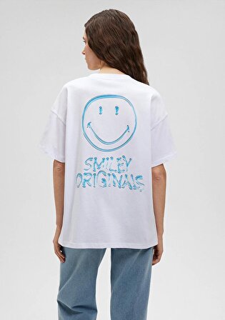 Smiley Originals Baskılı Beyaz Tişört 1612431-620