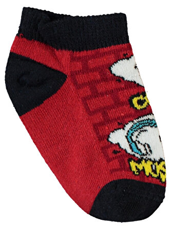 Civil Socks Erkek Çocuk 3'lü Patik Çorap 3-11 Yaş Kırmızı