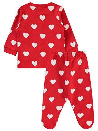 Civil Baby Kız Bebek Pijama Takımı 3-9 Ay Kırmızı
