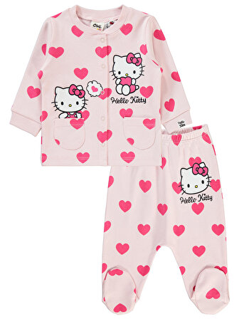 Hello Kitty  Kız Bebek Pijama Takımı 3-9 Ay Açık Pembe