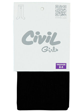 Civil Girls Kız Çocuk 30 Denye Mus Külotlu Çorap 2-12 Yaş Siyah