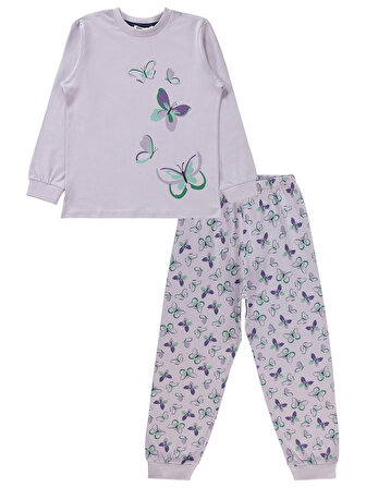 Civil Girls Kız Çocuk Pijama Takımı 6-9 Yaş Nazik Lavanta