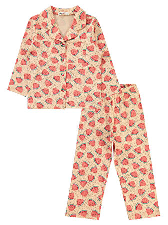 Civil Girls Kız Çocuk Pijama Takımı 2-5 Yaş Yumuşak Şeftali