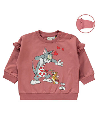  Tom ve Jerry Kız Bebek 6-18 Ay Takım Gül kurusu 