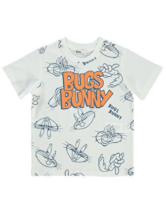  Bugs Bunny Erkek Çocuk Tişört 2-5 Yaş Ekru