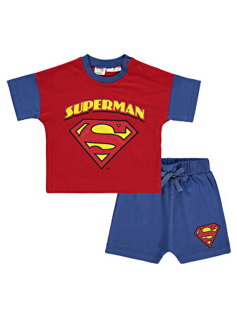 Süperman Erkek Bebek Takım 6-18 Ay Kırmızı