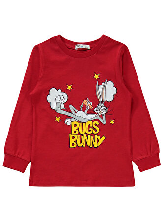 Bugs Bunny Erkek Çocuk Pijama Takımı 2-5 Yaş Kırmızı