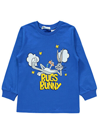 Bugs Bunny Erkek Çocuk Pijama Takımı 2-5 Yaş Saks Mavisi