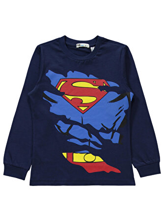 Süperman Erkek Çocuk Pijama Takımı 6-9 Yaş Lacivert