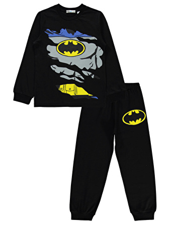 Batman Erkek Çocuk Pijama Takımı 6-9 Yaş Siyah