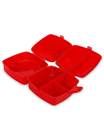 Düt Düt Smart Lunchbox Desenli Beslenme Kabı Kırmızı