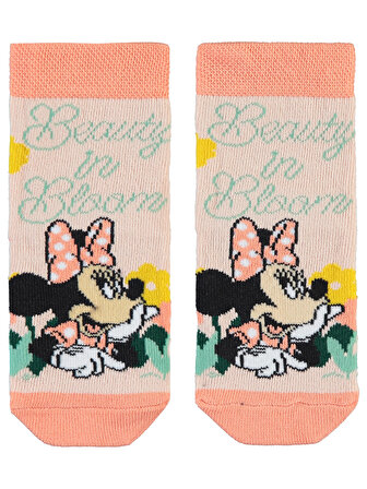 Minnie Mouse Kız Çocuk Soket Çorap 3-11 Yaş Somon