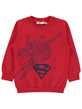 Superman Erkek Çocuk Sweatshirt 2-5 Yaş Kırmızı