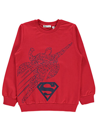 Superman Erkek Çocuk Sweatshirt 10-13 Yaş Kırmızı