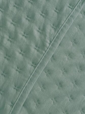 Bedspreado Yıkanmış Mikro Adaçayı Yatak Örtüsü Set Tek Kişilik 160x220