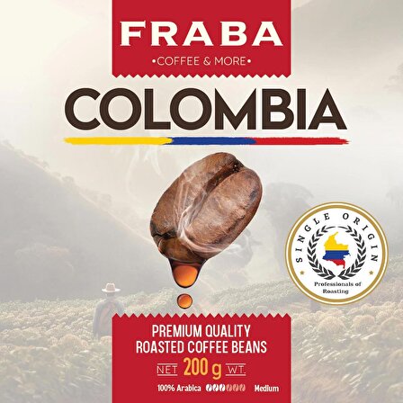 Fraba Colombia Single Origin Espresso Çekirdek Kahve 200g