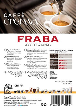 Fraba Caffe Crema Barista Edition Espresso Çekirdek Kahve 1kg