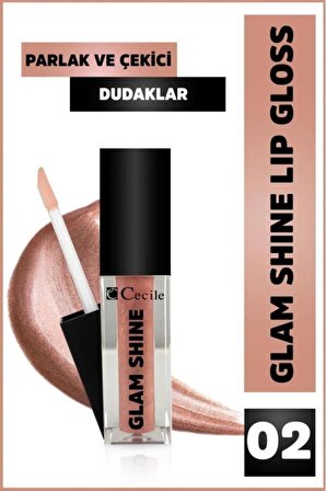 Cecile Glam Shine-Lip Oil Parlak Dudaklar Bakım ve Makyaj Seti 01-02
