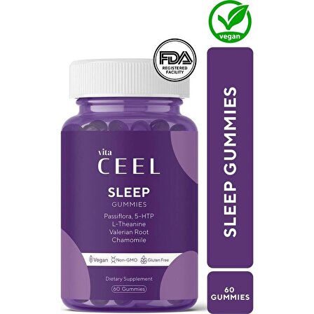 Vita Ceel Uyku Döngüsüne Yardımcı Vegan Sleep Gummy Vitamin Passiflora, Vitamin B6, 5- http, L-theanie