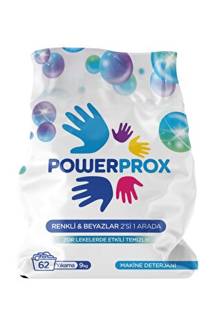 Power Prox En Uygun Toz Çamaşır Deterjanı Renkli ve Beyazlar 2’si 1 Arada İtalyan Baharı 9 KG Ekonomi Paketi