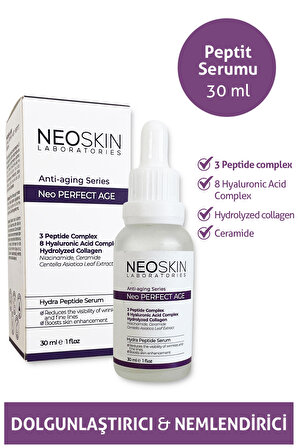 Neo Perfect Age - Dolgunlaştırıcı, Nemlendirici, Anti- Aging Peptit Serumu (3 peptide+ 8 Hyaluronic Acid Complex + Collagen)