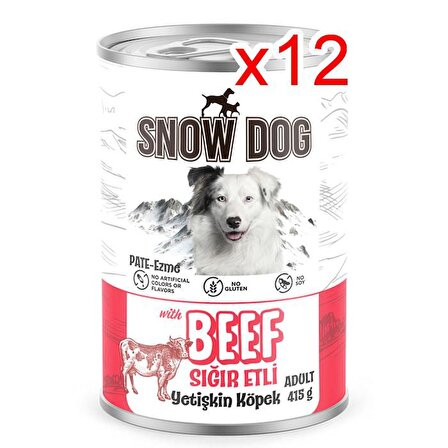 Snow Dog Sığır Etli Köpek Konserve 400gr-12 Adet